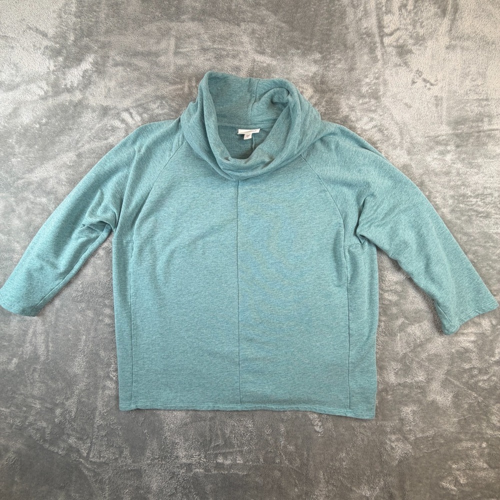 Pure Jill Cowl Neck Top J Jill Womens Medium Pima Cotton Shirt Stretch Jade Cozy